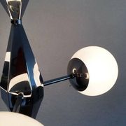 Art Deco Metal and Glass Chandelier