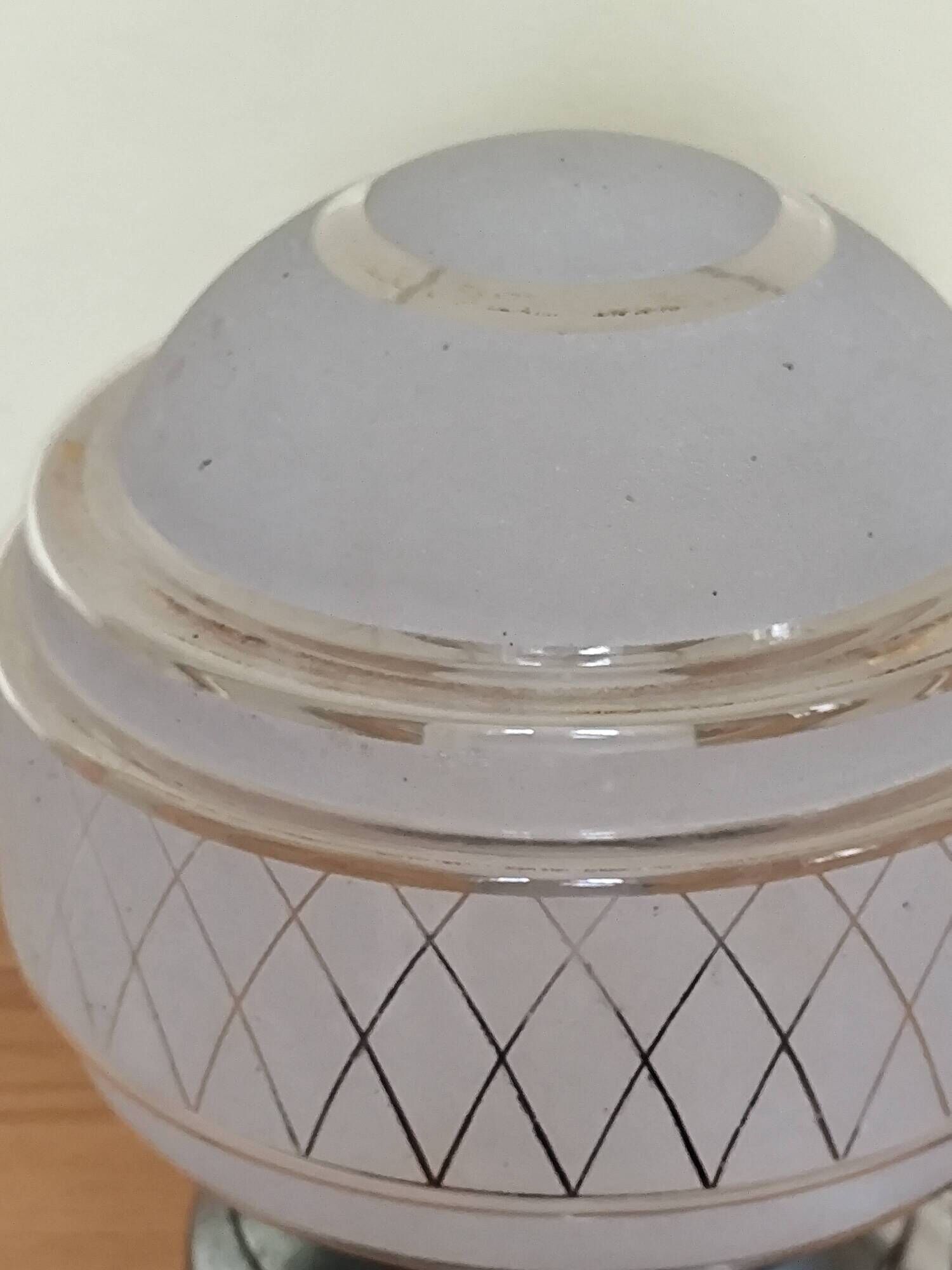 plafonnier des années 40,  globe verre granité opaque -  lampe de table