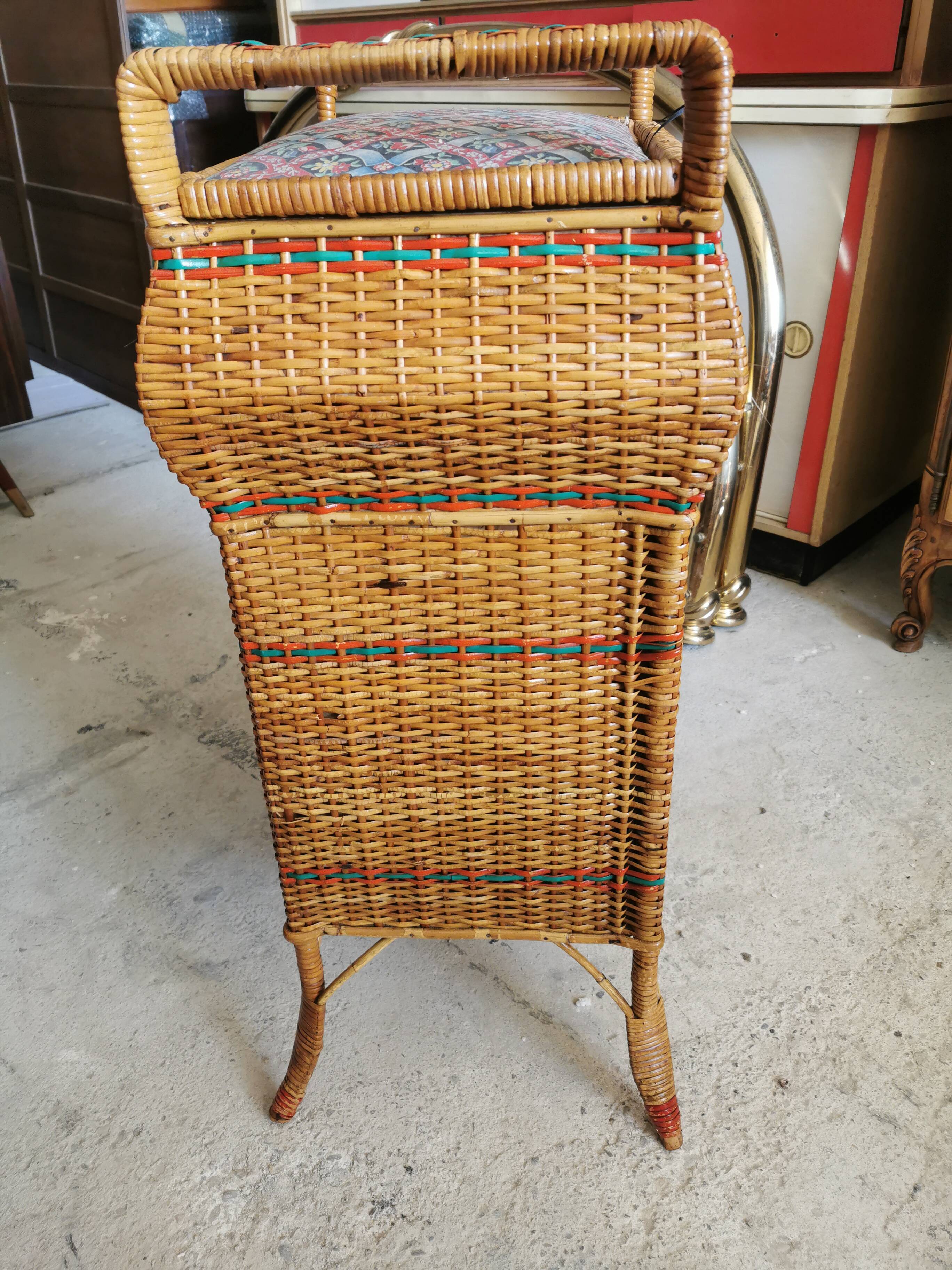 Vintage wicker sewing box