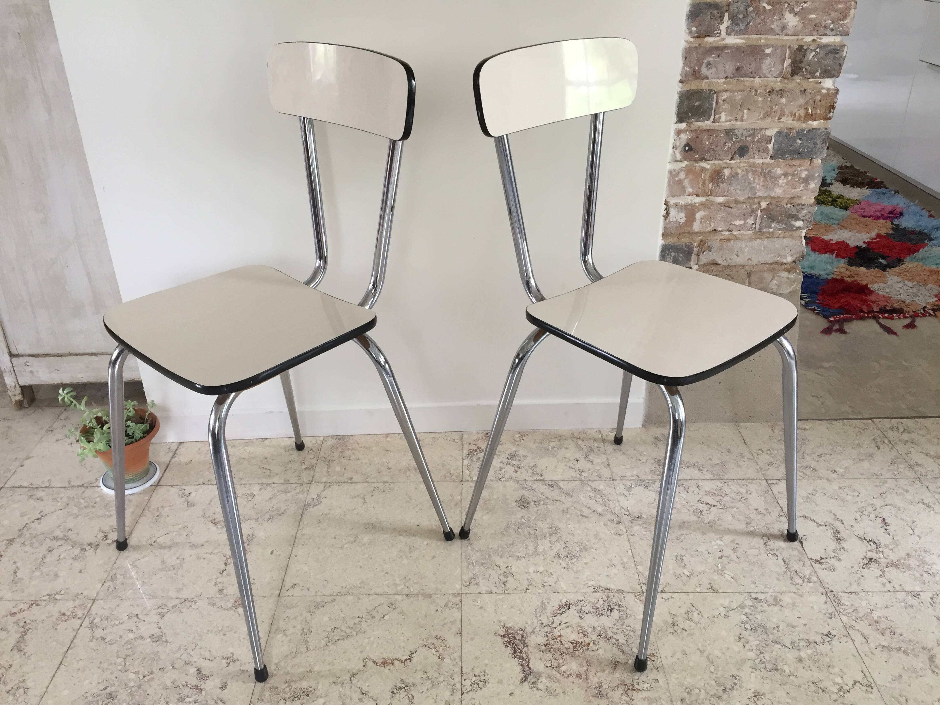 Pair of vintage formica chairs