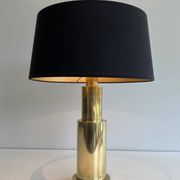 Pair of modernist brass lamps