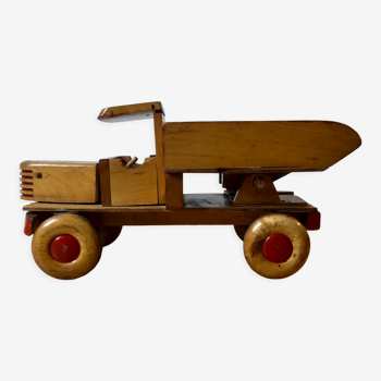 Jouet camion en bois vintage