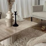 Kalia Square Coffee Table – Natural Travertine