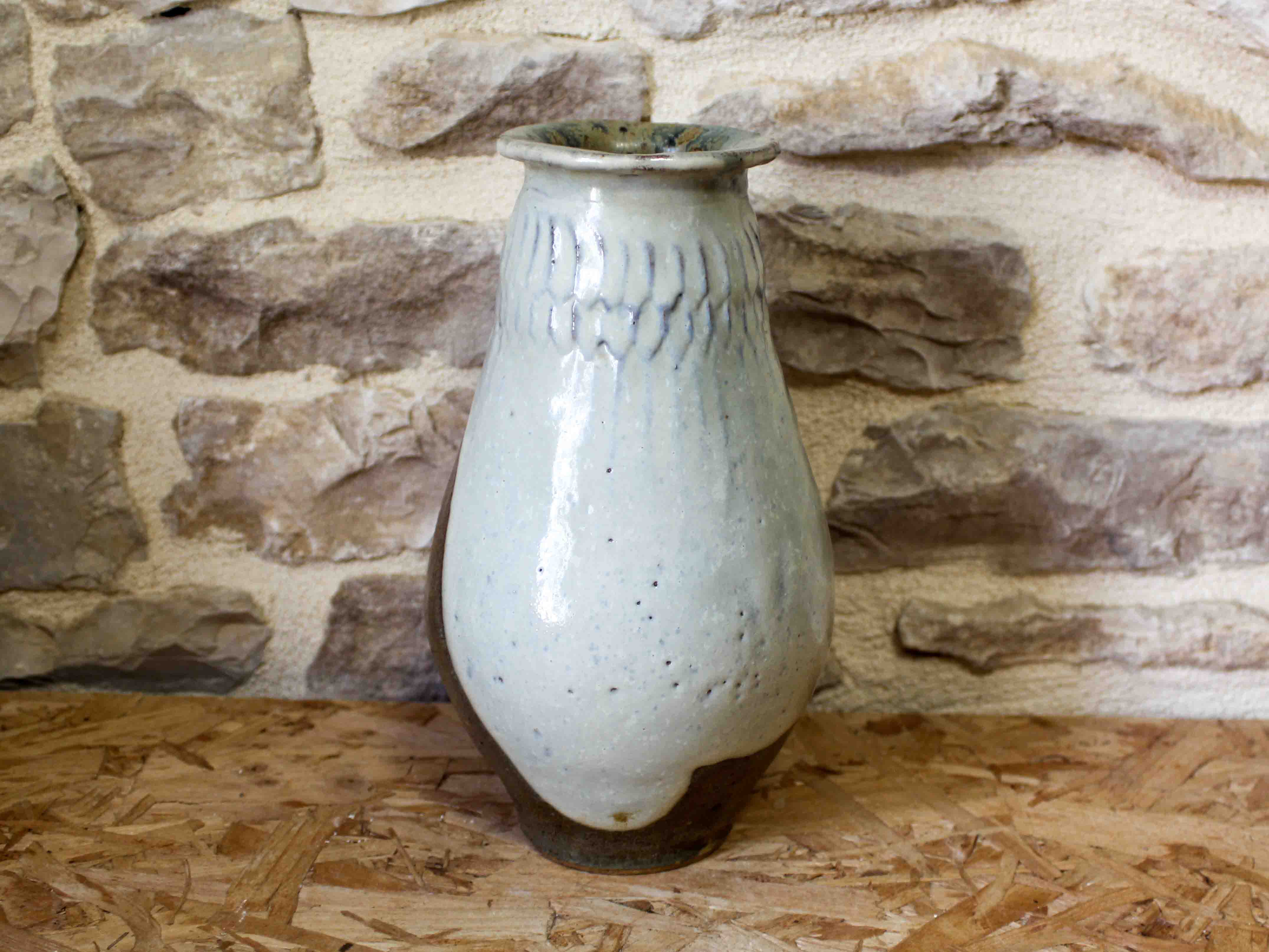 Glazed stoneware vase