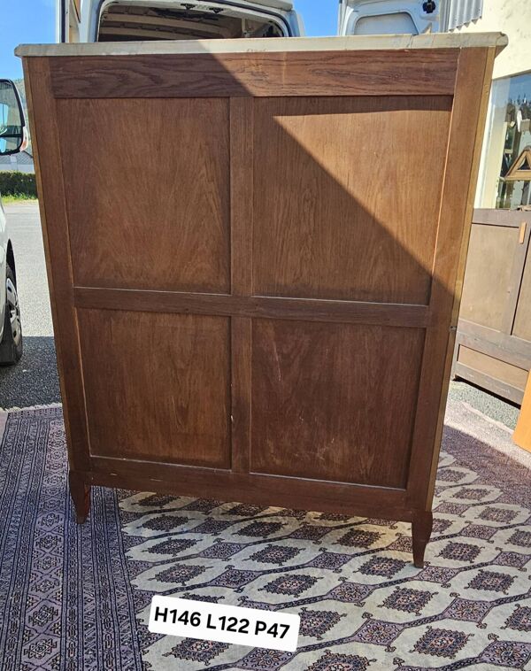 buffet haut galbé en marqueterie – style Transition Louis XV / Louis XVI