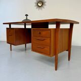 Scandinavian design desk Swiss Teack 70s vintage teak
