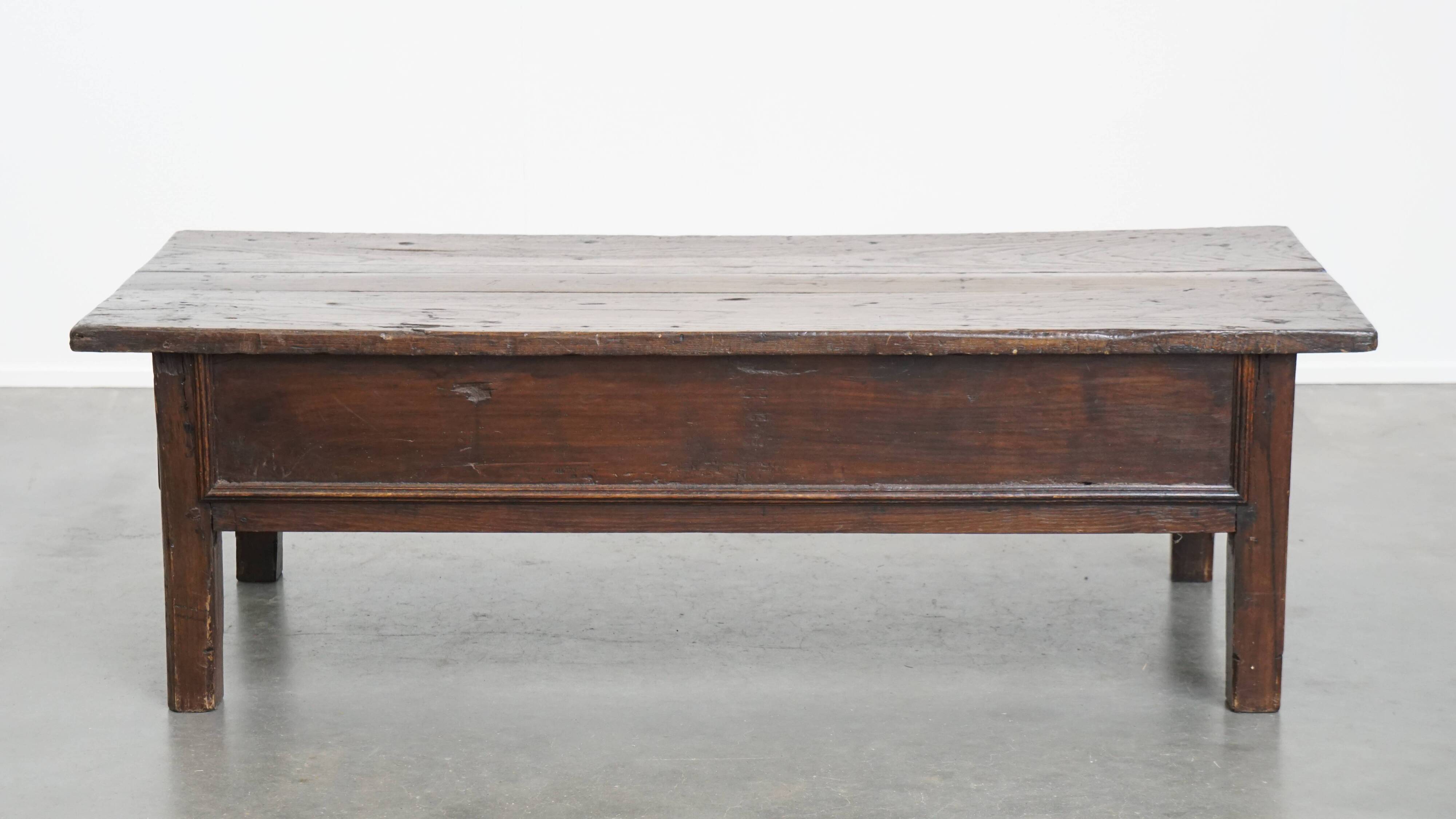 Antique South European 18th-Century Coffee Table with Three Drawers