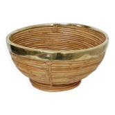 Bamboo and brass fruit bowls by G. Crespi, 1970s.