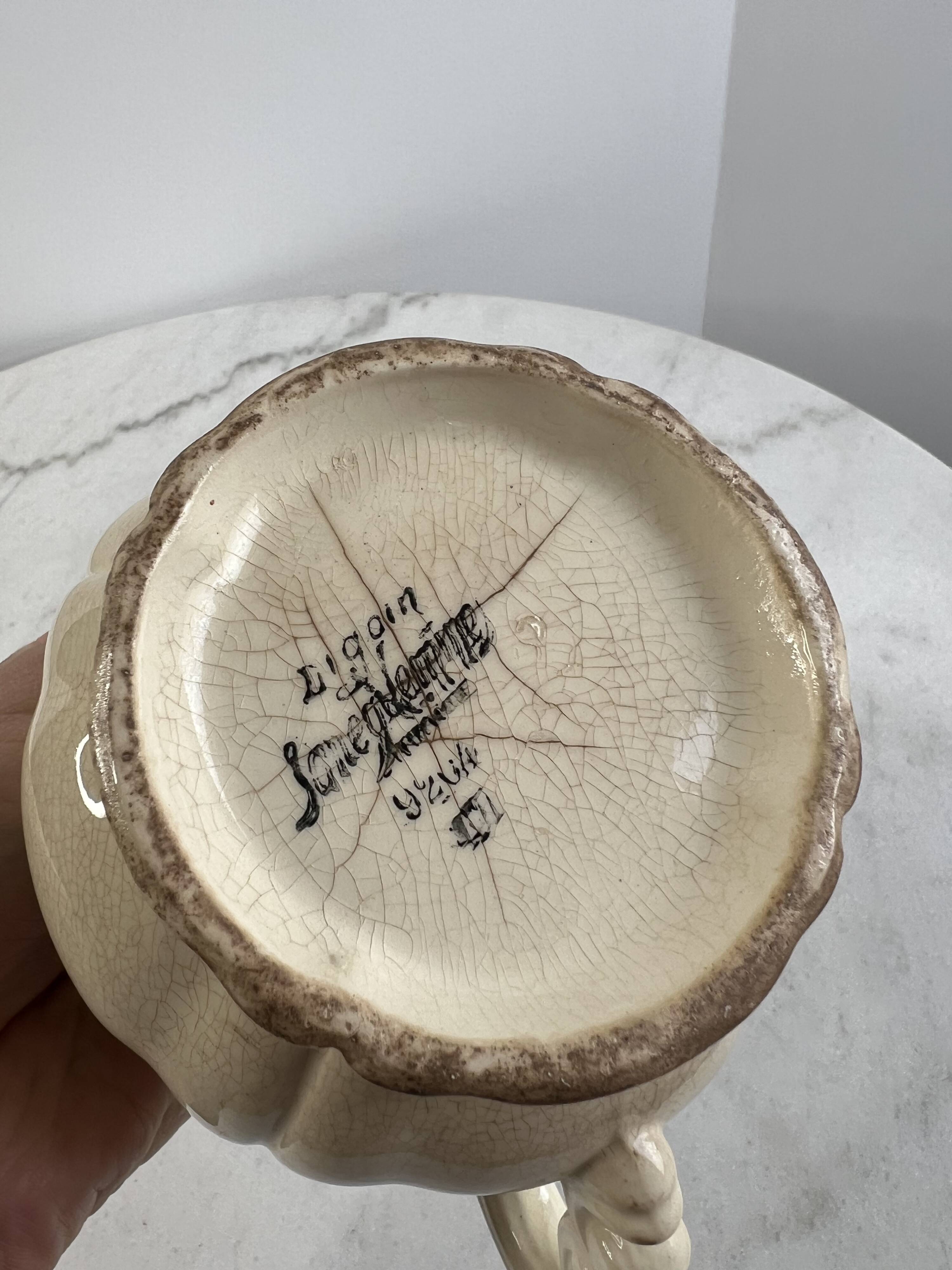 Pichet, pot à lait Sarreguemines en terre de fer