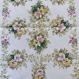 70's floral print damask tablecloth - cotton - 140x140 cm