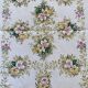 Floral printed damask tablecloth 70's - cotton - 140x140 cm