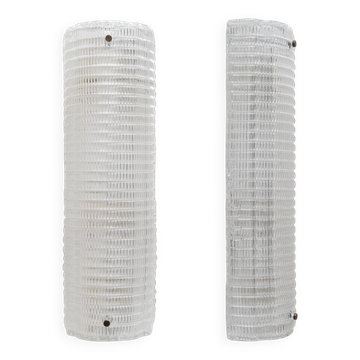 Pair of Modern Italian Murano Glass Textured Wall Sconces