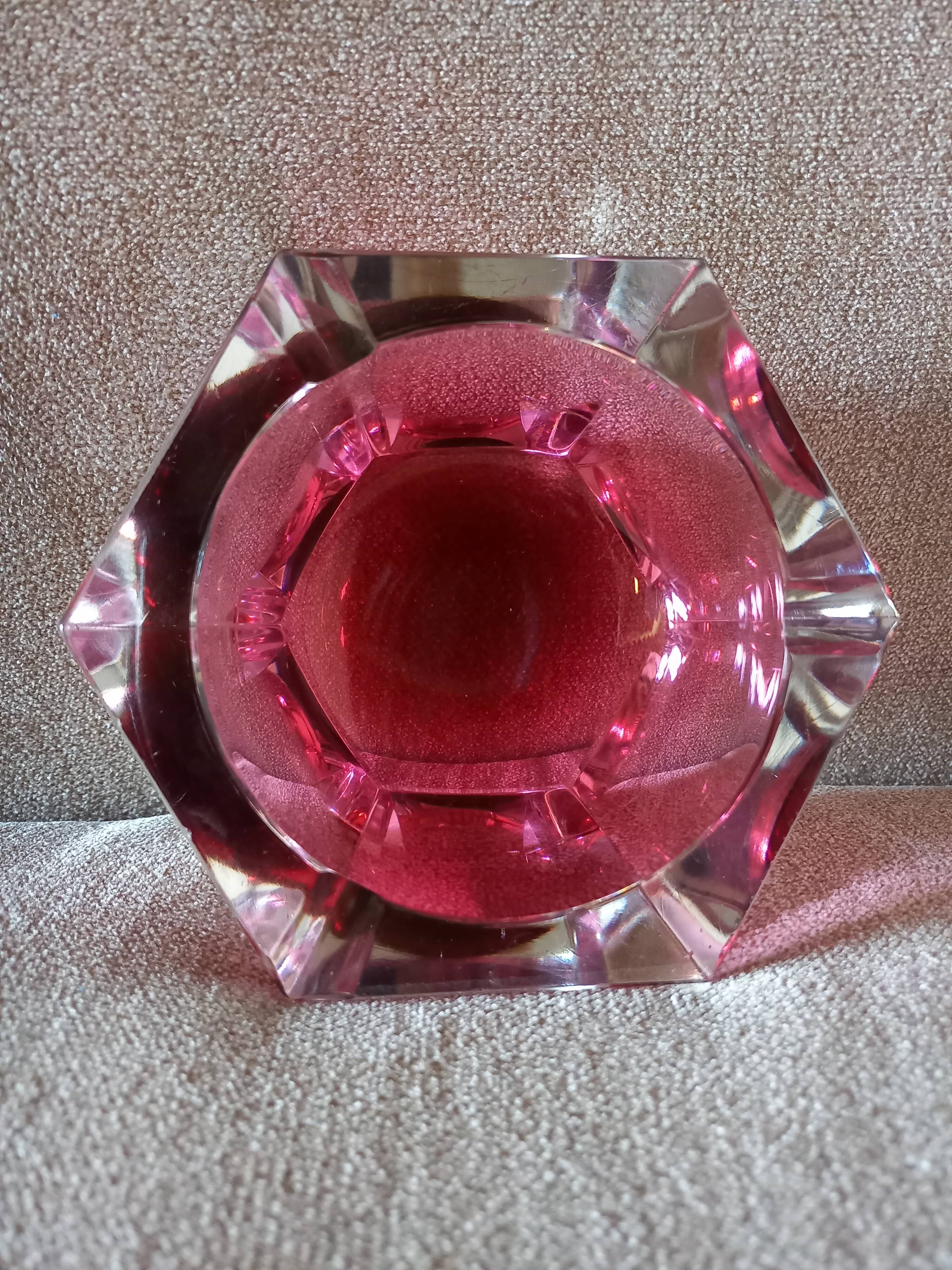 Ashtray or crystal bag empty Val Saint Lambert Vintage