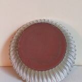 Vintage fluted enameled earthenware potter's salad bowl