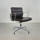 Eames brown leather EA 208 Soft Pad Group chair made by Vitra for Herman Miller