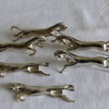 6 metal knife holders, horse