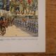 Original lithograph on the First World War (troops + map)