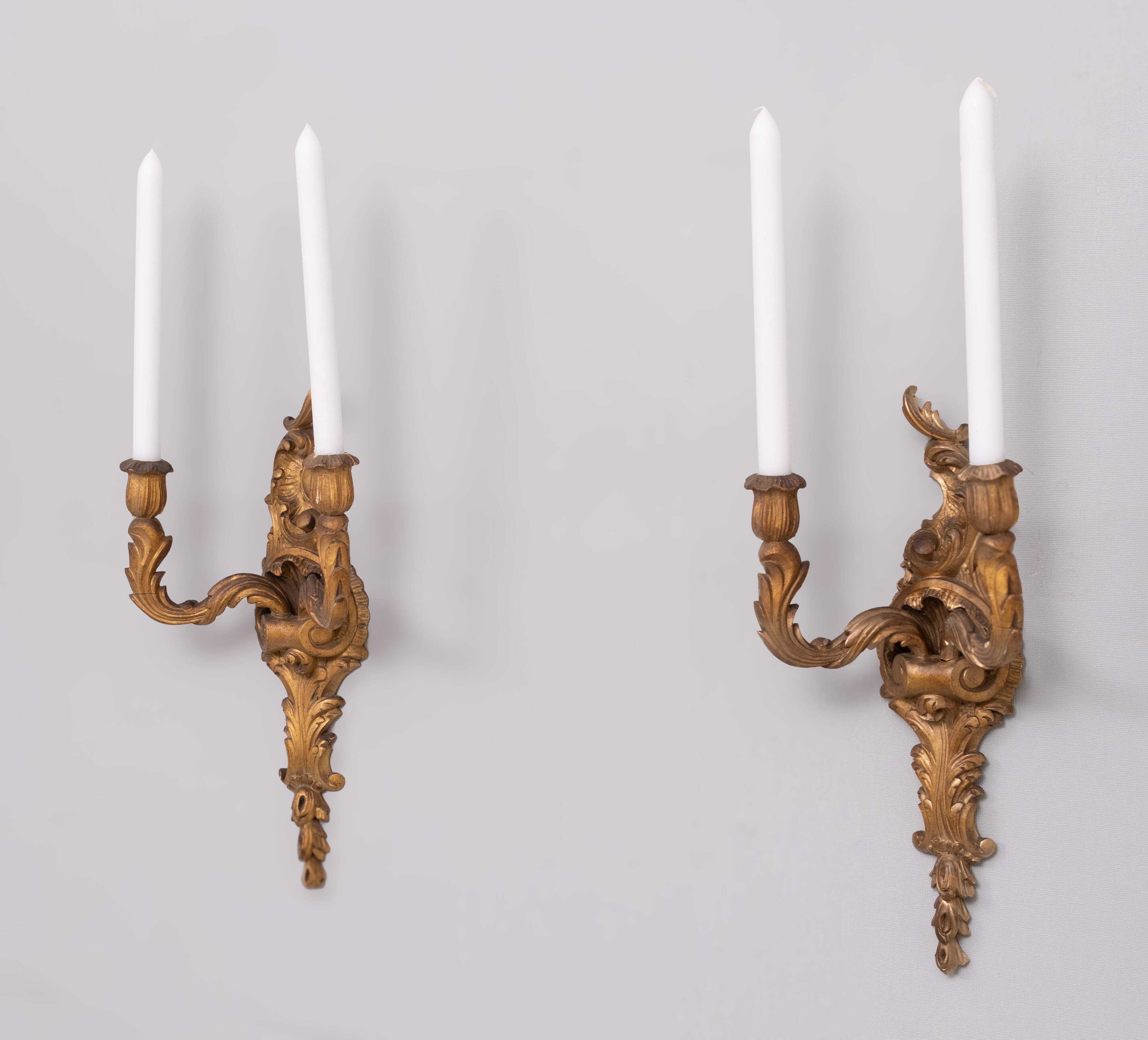 Rococo Wall sconces candles 1920s France