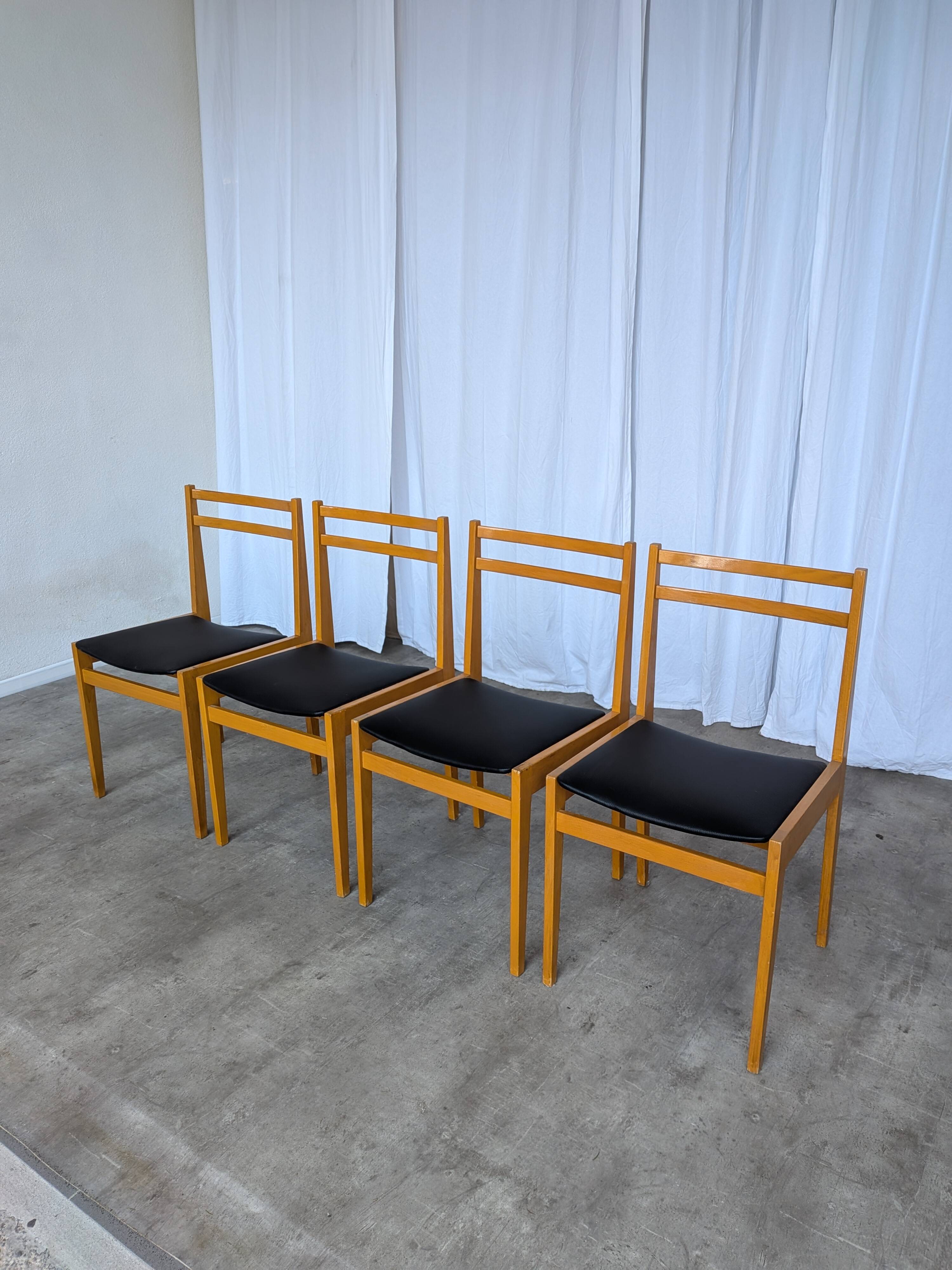 Chaises de salle à manger en bois scandinave vintage - Branko Ursic STOL Kamnik, ensemble o