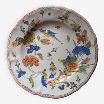 Old Rouen Plate - Cornucopia - Mid 18th century