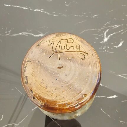 Small stoneware vase by Marcellus Aubry from Bouffioulx, Belgium.