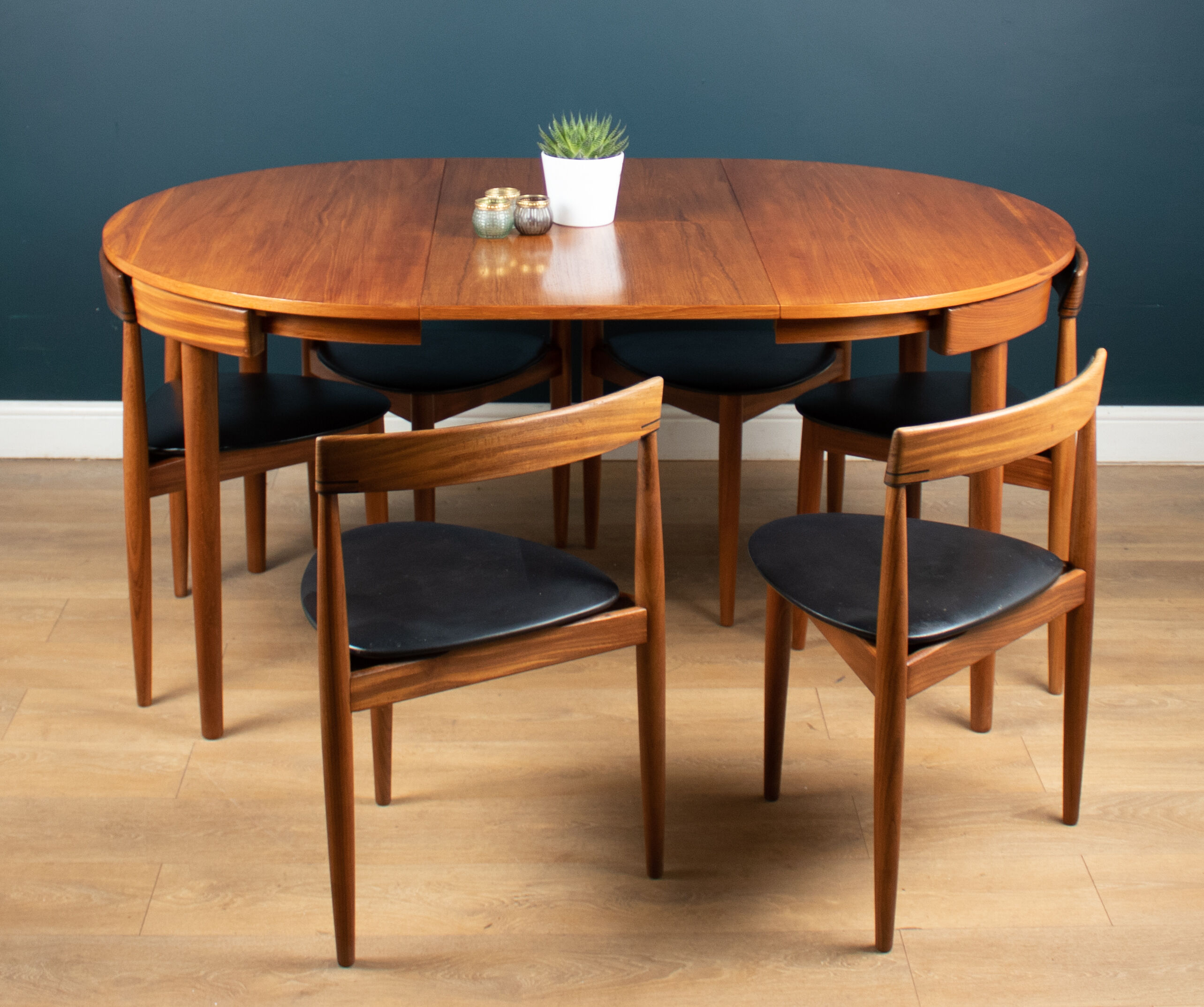 Table à manger & 6 chaises « Roundette » d'Hans Olsen pour Frem Rølje 1960