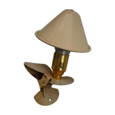 Lampe champignon à pince blanc crème, années 70