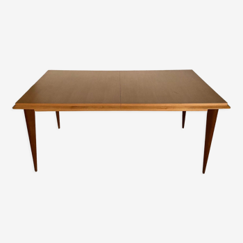 Scandinavian extendable table in light oak and teak 166/202/238x89cm vintage an50