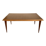 Scandinavian extendable table in light oak and teak 166/202/238x89cm vintage an50