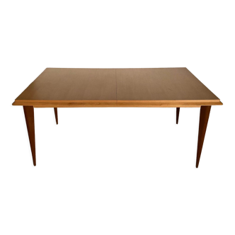 Scandinavian extendable table in light oak and teak 166/202/238x89cm vintage an50