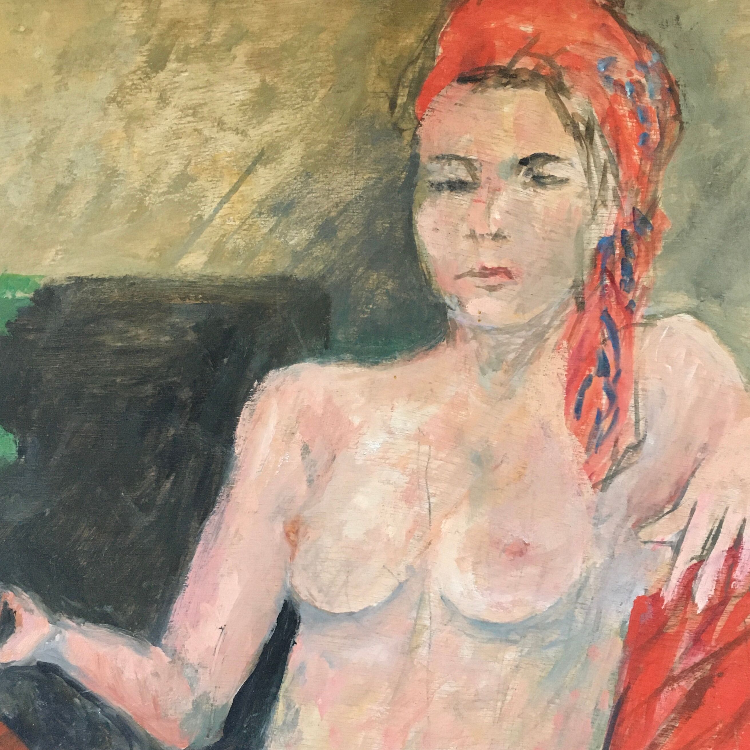 Painting woman in the garden