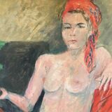 Painting woman in the garden