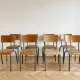 Set of 8 vintage industrial workshop chairs