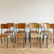Lot de 8 chaises d'atelier vintage industrielles
