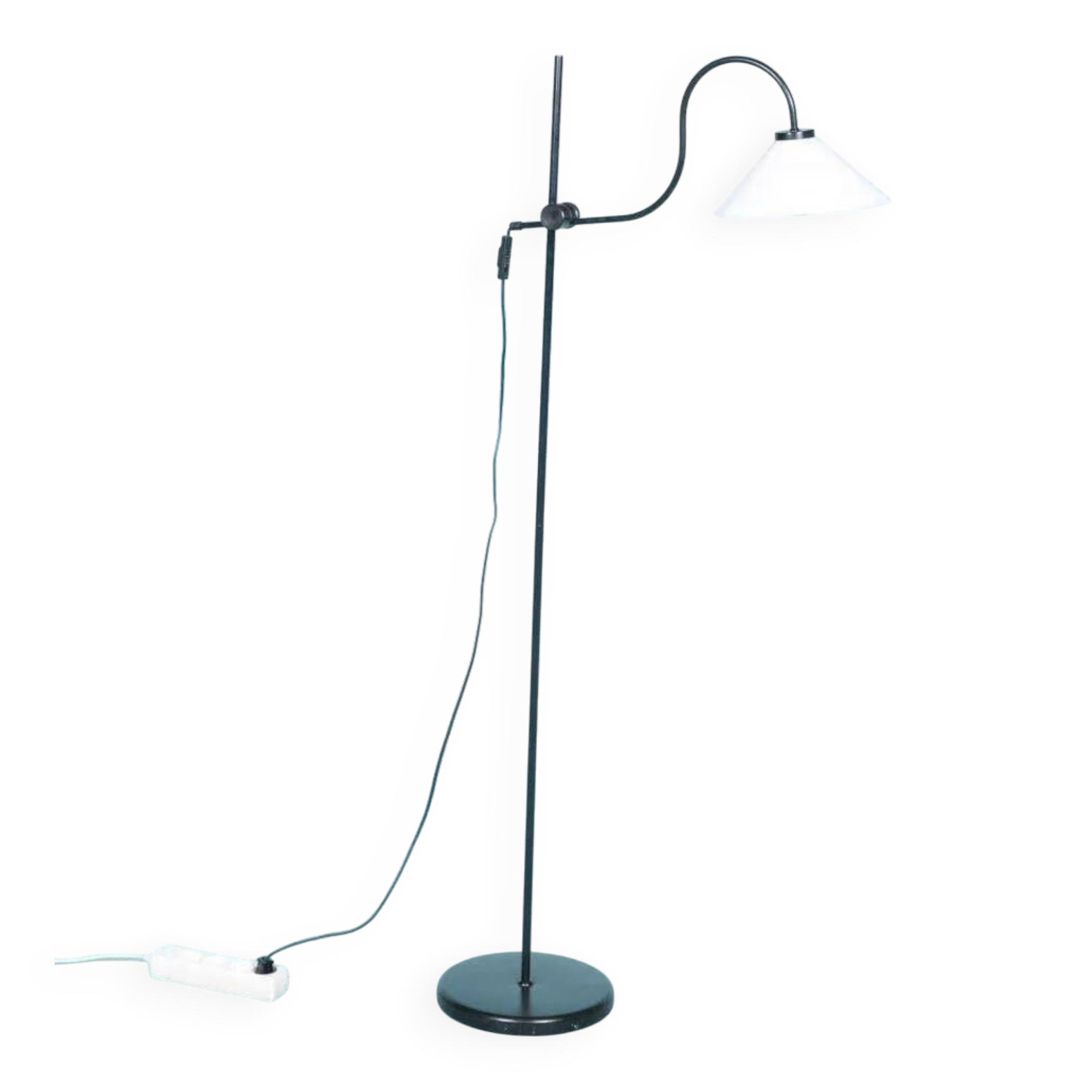 1970s minimalist floor lamp, adjustable reading lamp