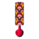 Saga floor lamp - red ceramic and vintage fabric 1970s