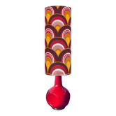 Saga floor lamp - red ceramic and vintage fabric 1970s
