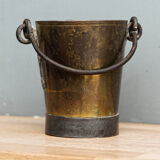 Small hammered bucket, copper, wrought iron