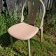 Série de 6 chaises Baumann bois vert avec assise galette clair années 80 vintage