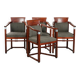 Set of 4 fabric dining chairs with armrests in good condition