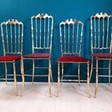 Pair of chiavarine chairs, brass