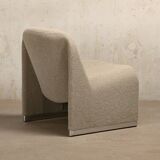 Fauteuils Alky Lounge Giancarlo Piretti en laine bouclée gris pierre, Anonima Castelli