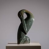 Shona bird sculpture in serpentine stone