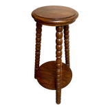 Sellette tripode en bois foncé