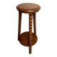 Sellette tripode en bois foncé