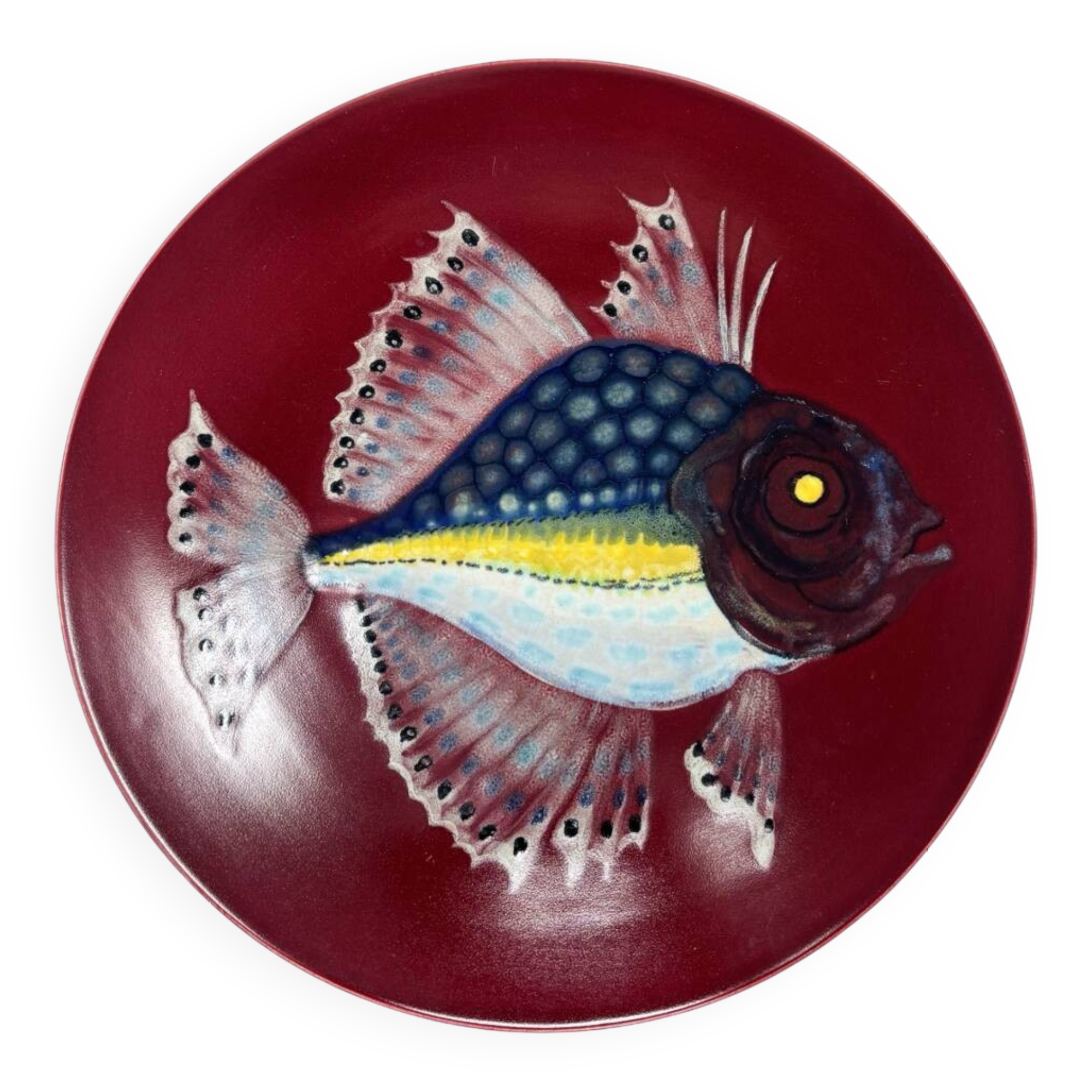 Plate with fish design in Leuven ceramic