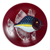 Assiette avec dessin de poisson en céramique de Leuven