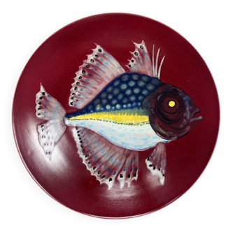 Plate with fish design in Leuven ceramic