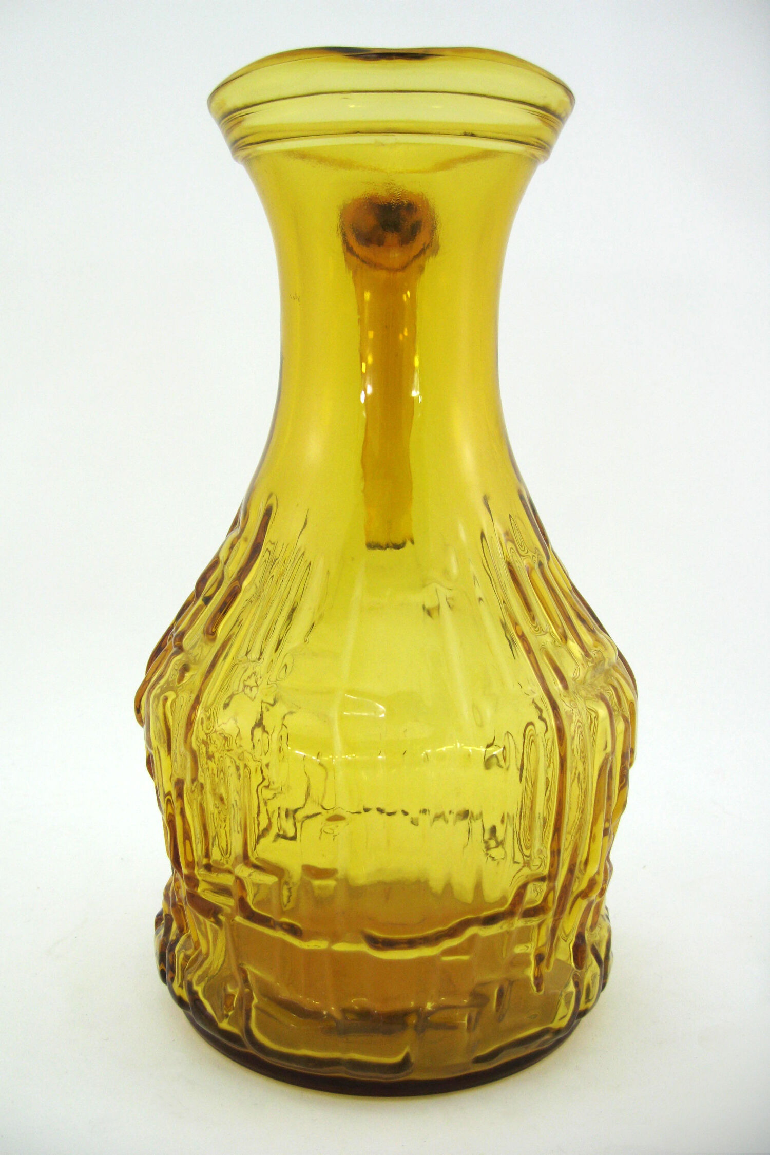 Amber Yellow Molded Glass Pitcher - Bormioli Fidenza Vitraria Italy - Vintage 60s
