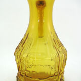 Amber Yellow Molded Glass Pitcher - Bormioli Fidenza Vitraria Italy - Vintage 60s